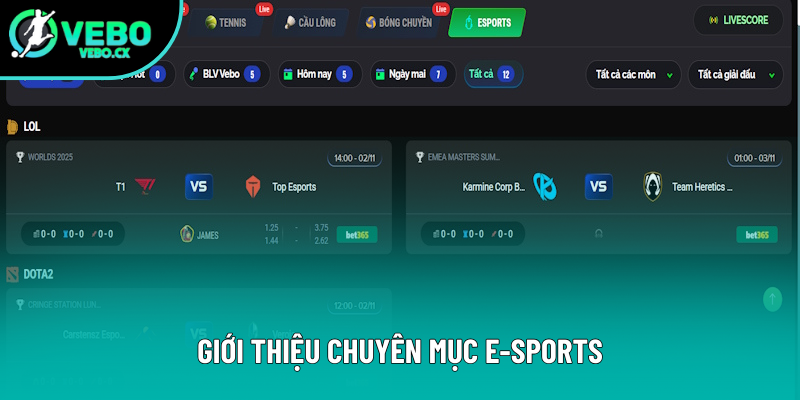 Giới thiệu chuyên mục phát live E-sports