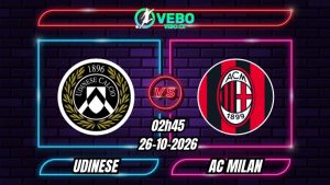 Soi Kèo Udinese vs AC Milan 02h45 - 26/10/2026